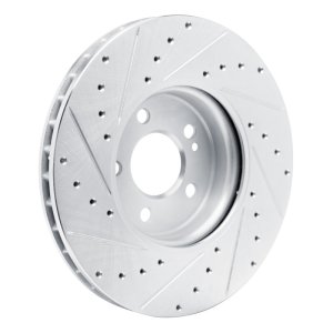 Mercedes-Benz A220 Brake Rotor (1) - Front Right - R1 Concepts - Drilled & Slotted - Silver - `19-`26